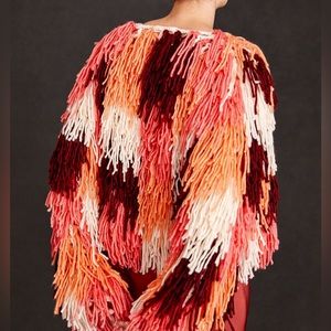 Anthropologie - Fringed Colorblock Cardigan